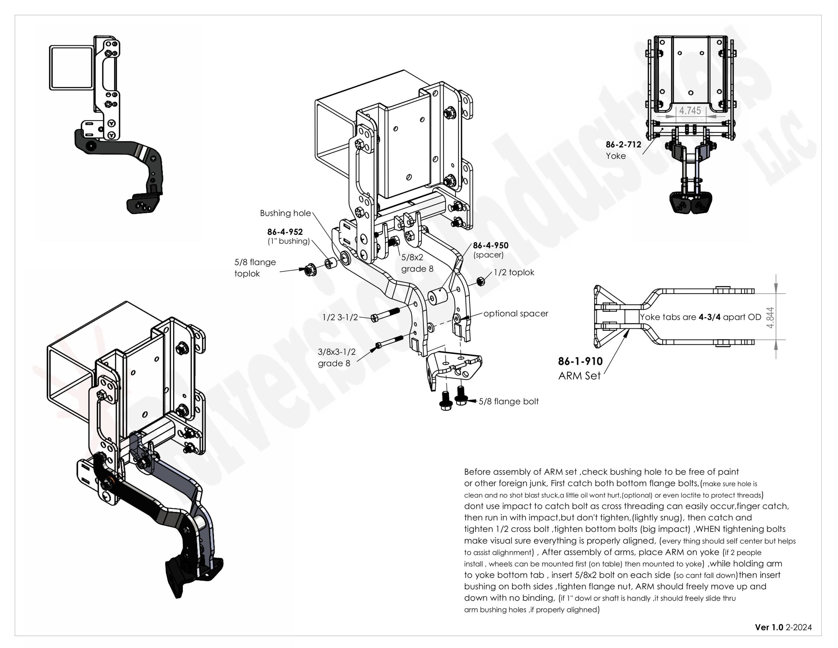 Technical assembly diagram with labeled components.